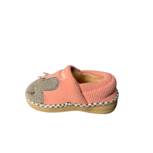 Cute Baby Girls Pink & Grey Bunny Slippers Size 1 - Picture 5 of 8